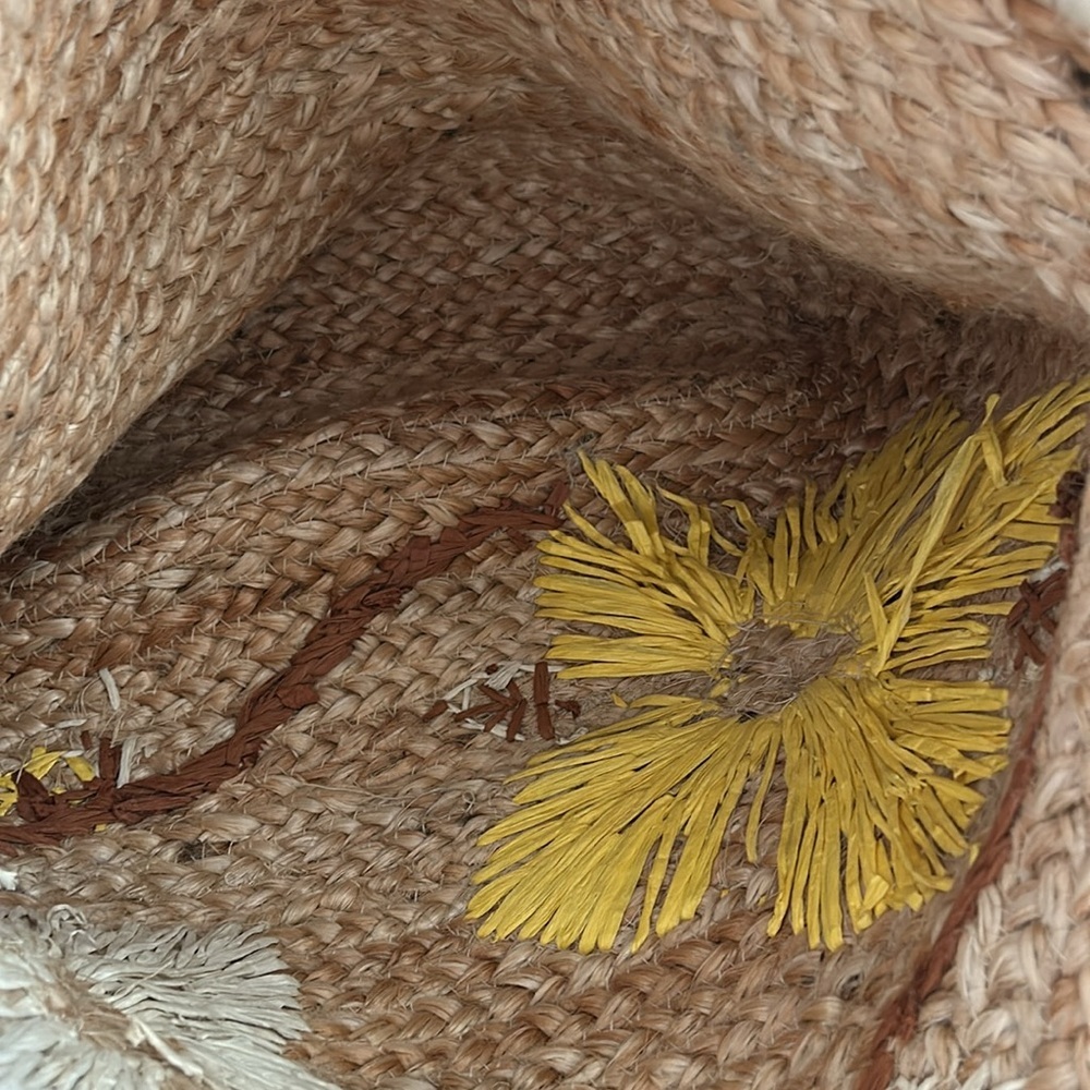 Chicos Floral Beach 100% Jute Tote - Picture 10 of 13